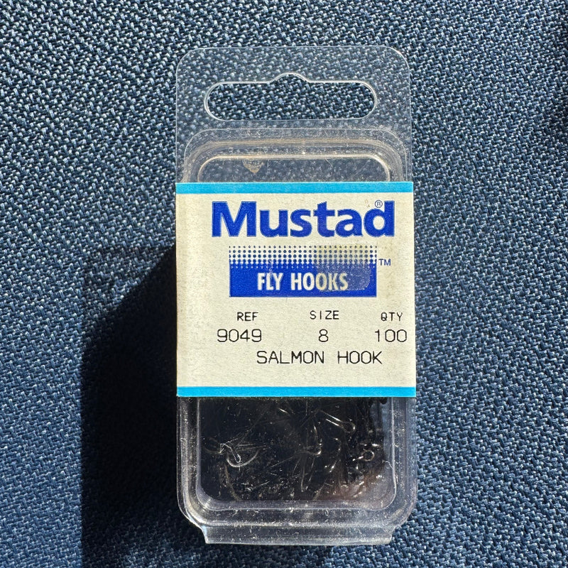 Mustad salmon fly hooks, size 8, in clear blister pack