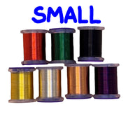 Wire spool set labeled SMALL with red, green, black, gold, bronze, silver spools