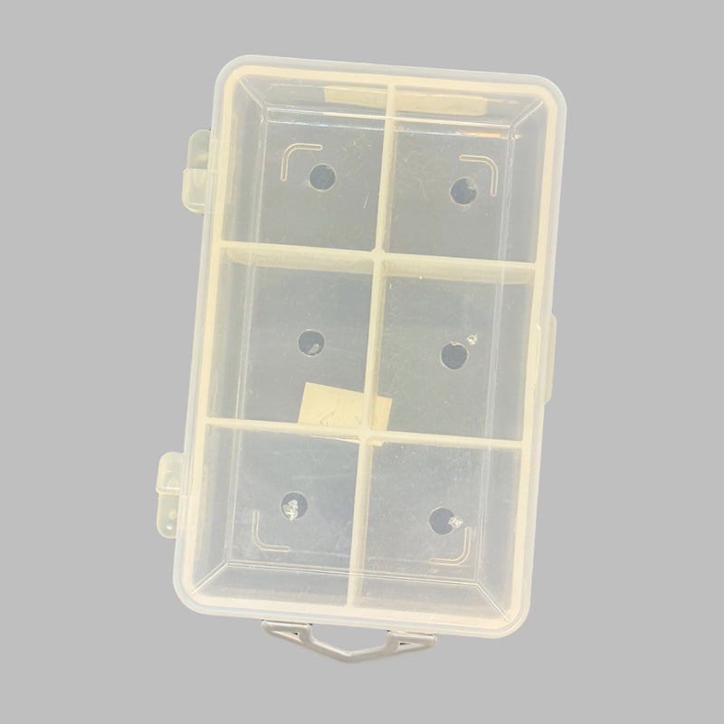 Spirit River empty dubbing dispenser box with 6 clear compartments