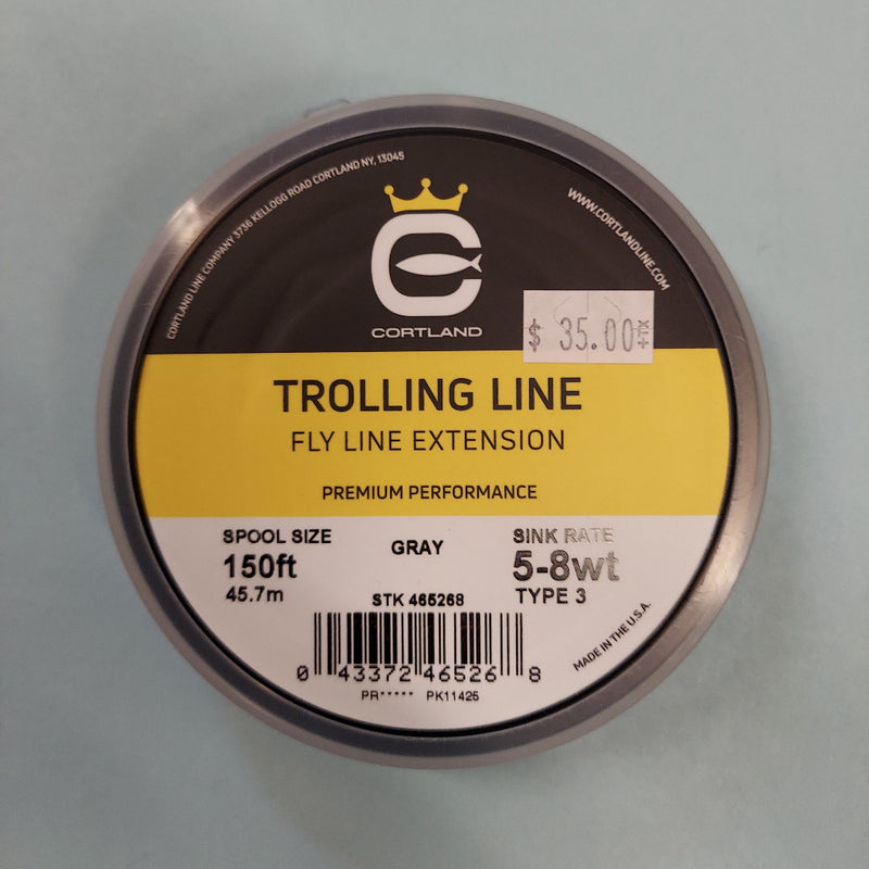 Gray trolling line fly line extension spool by Cortland