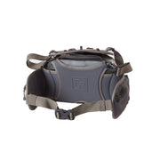 Lumbar pack front with FP logo, padded strap, side storage pockets