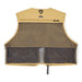 Back of Tributary Beige and black mesh fishing vest on a white background
