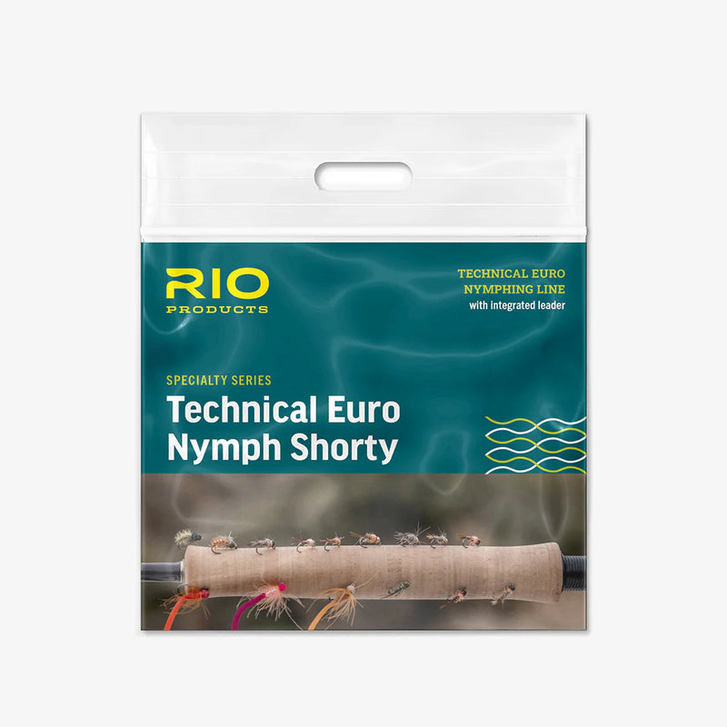 Fishing lure assortment in clear blister package with Euro Nymph Shorty label