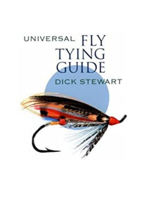 Book cover of 'Universal Fly Tying Guide' by Dick Stewart with a fly illustration on a white background.