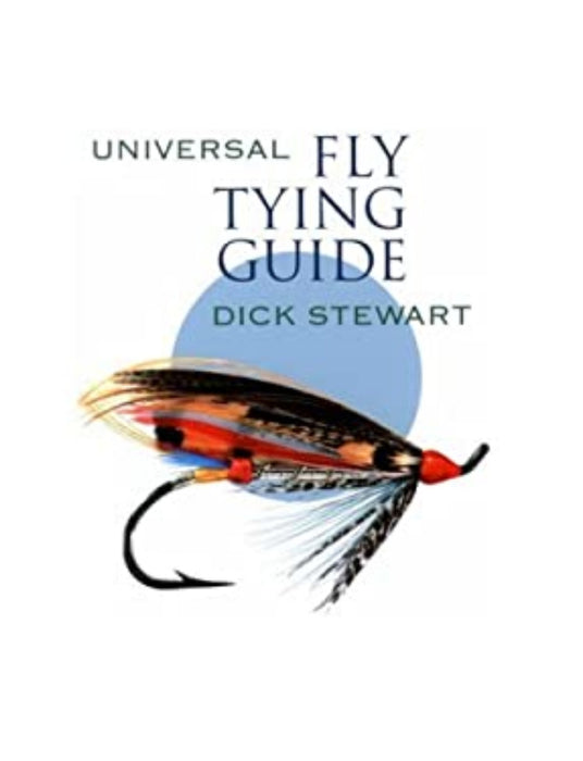 Book cover of 'Universal Fly Tying Guide' by Dick Stewart with a fly illustration on a white background.