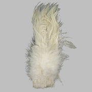 White strung schlappen feathers with pointed tips