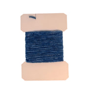 Fine rayon chenille thread spool in blue with top and bottom pads