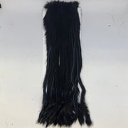Rabbit half-skin fur hide with zonked shag, black