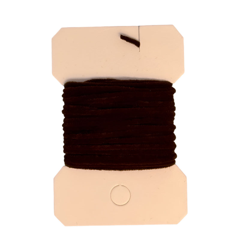 Micro chenille yarn spool in dark brown