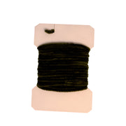 Fine rayon chenille thread spool in dark brown with top and bottom pads