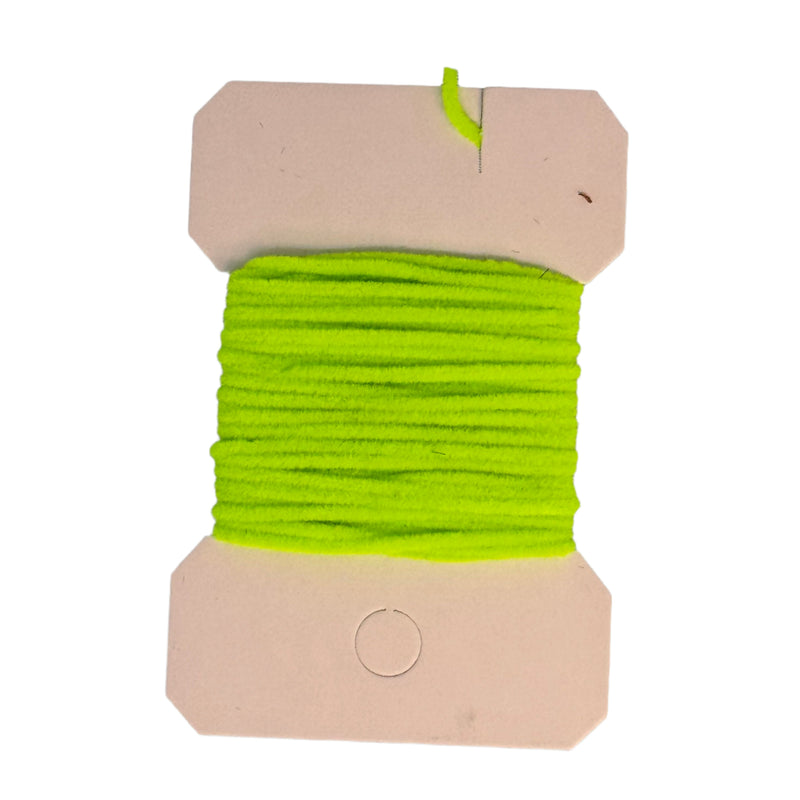 Micro chenille yarn spool in neon green
