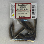 Packed squirrel zonkers bundle with natural gray-brown fur tufts in plastic