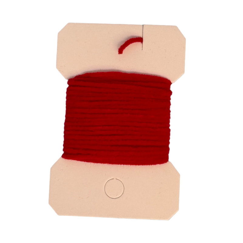 Micro chenille yarn spool in dark red