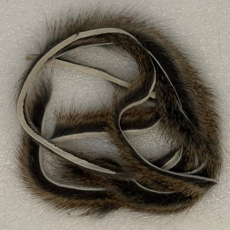 Natural brown squirrel zonkers bundle with light gray fur loops