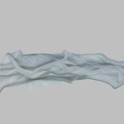 Rabbit zonkers strips in light blue-gray, wavy long fur strip