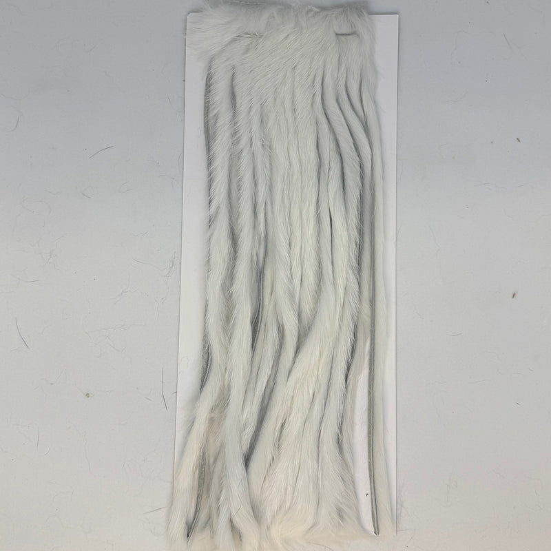 Rabbit half-skin fur hide with zonked shag, white