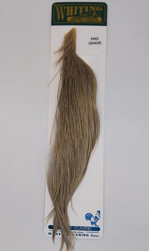 a Whiting Farms dun half cape for fly tyinng