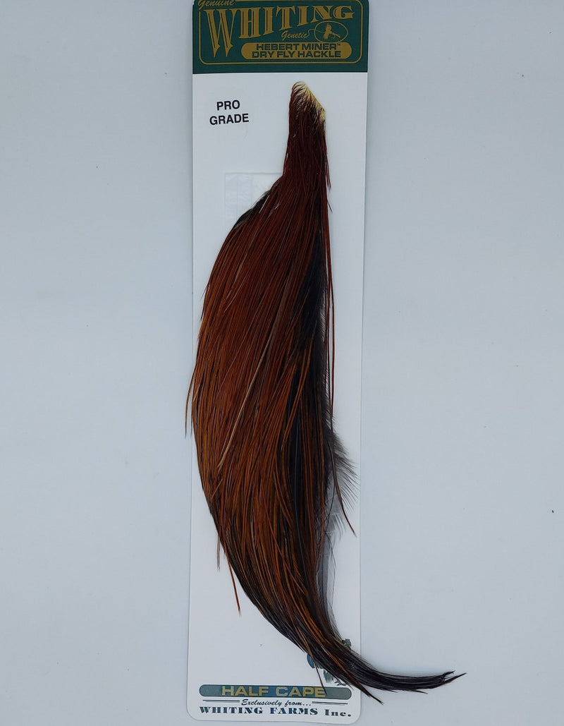 Brown feather half cape with dense fringe