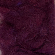 Rabbit dubbing material, deep burgundy purple loose fibers