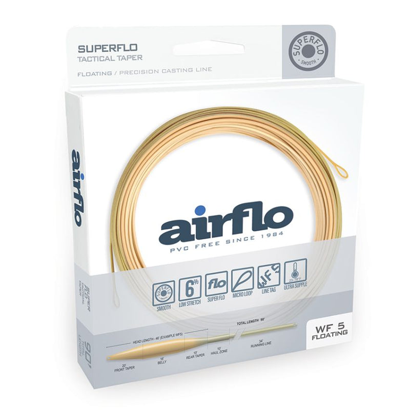 Taper fly line on spool, bamboo and watery olive, in retail packaging