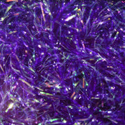 Purple chenille fly tying material with shiny reflective fibers