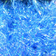 Chenille tinsel material swatch with bright blue sparkle fibers