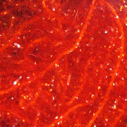Chenille tinsel material swatch with vivid red sparkle fibers