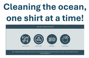 Sea Threads sustainability poster reading 'Cleaning the ocean, one shirt at a time!'