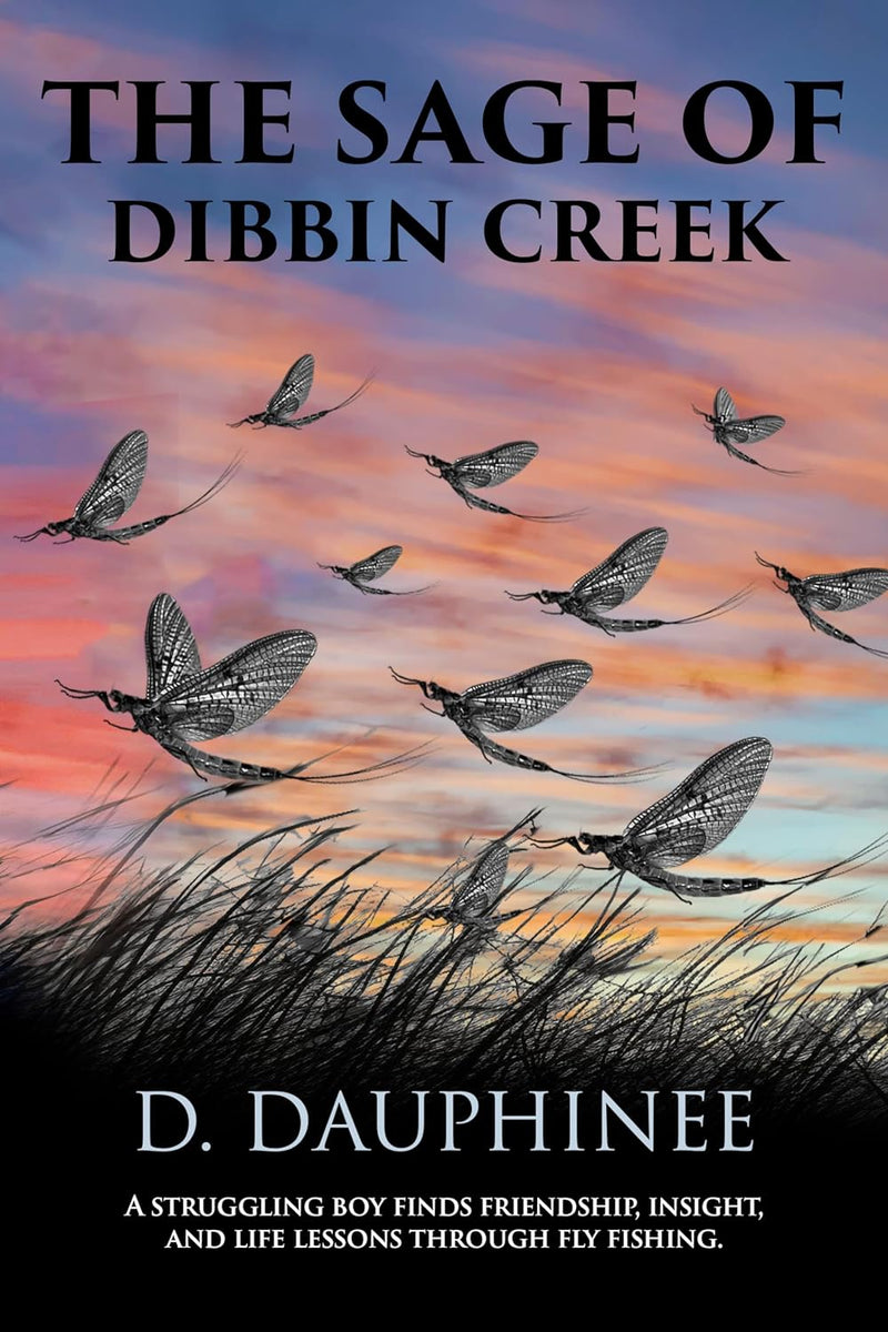 Book cover with title text, author name, and flying birds over reeds