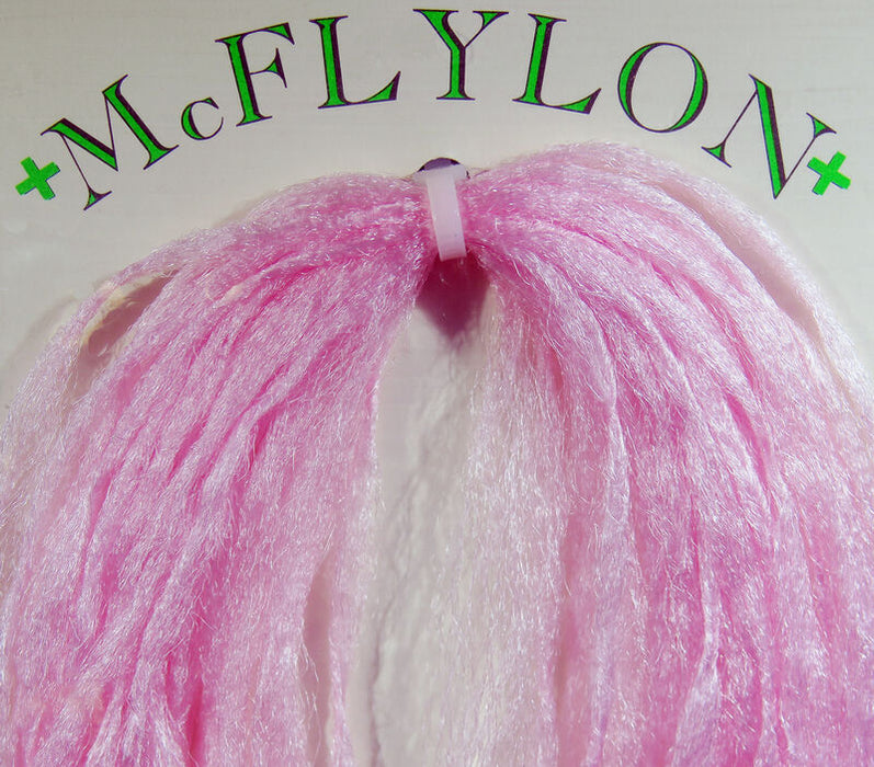 a sample of pink mcflylon for tying flies