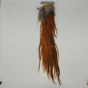 Dry fly half saddle, warm brown and orange feather fibers