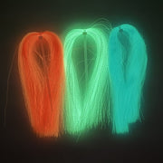 Flashabou accent fiber set: orange, green, and teal strands with hair clip