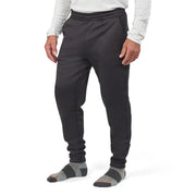 Dark thermal pant with elastic waistband and tapered ankle cuffs