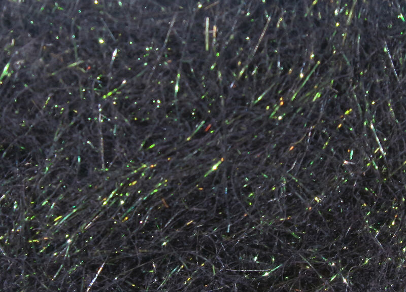 Black ice dubbing with dense glitter fibers texture