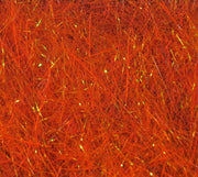 Orange ice dubbing with dense glitter fibers texture