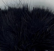 Marabou select plumes in dark black with dense, fluffy feather fibers