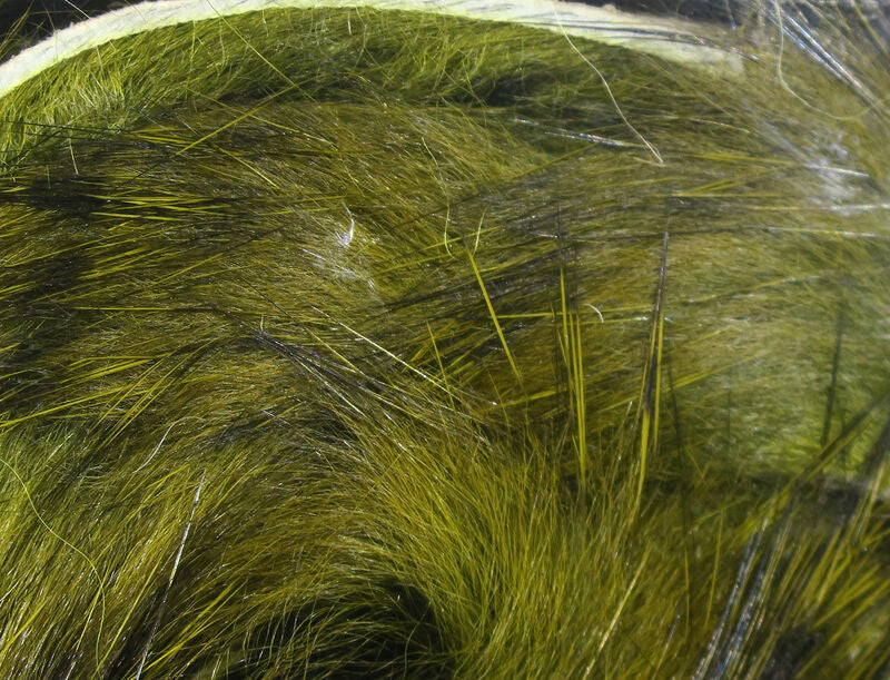 close up of olive orange barred rabbit strips 