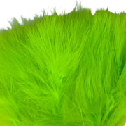 Marabou select plumes in vivid neon green with soft fluffy fibers