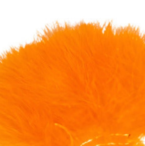 close up of orange marabou