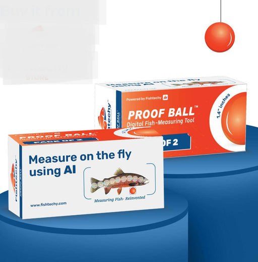 Two retail merchandising boxes of proof balls and a proof ball hanging