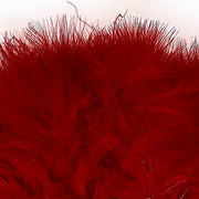 Marabou select plumes in red with dense, fluffy feather fibers