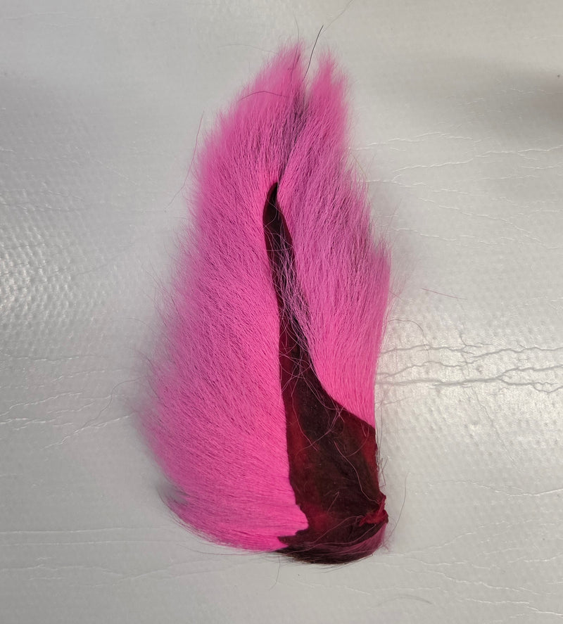 Pink bucktail feather tuft with dark base, large