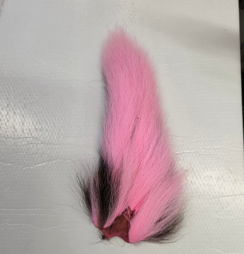 Pink and dark bucktail feather tuft, large size