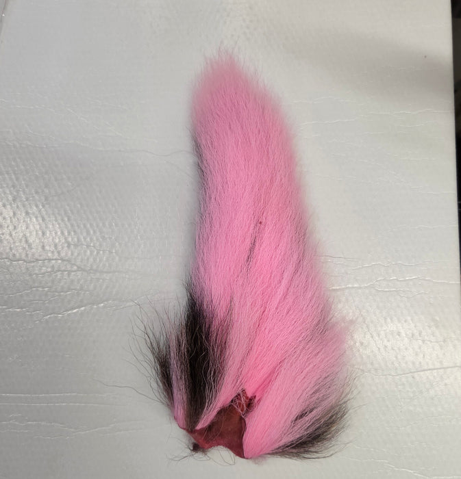 Pink and dark bucktail feather tuft, large size