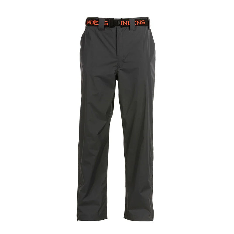 Men's waterproof pants in dark gray, elastic waistband, straight tapered legs