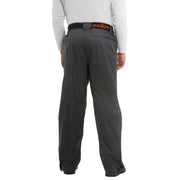 Men's waterproof pants in black, adjustable waistband, straight legs