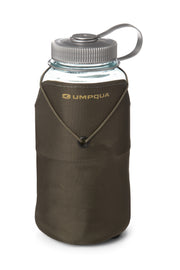 Umpqua waterbottle holder with carry strap, dark olive fabric sleeve
