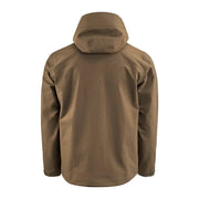 Men's wading jacket with hood, back view, olive-brown