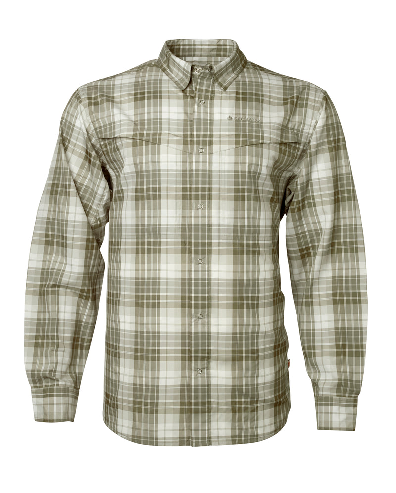 Guide shirt in green plaid, long-sleeve button-up with chest pockets