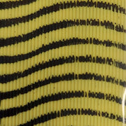 Round rubber strip, yellow with black barred stripes